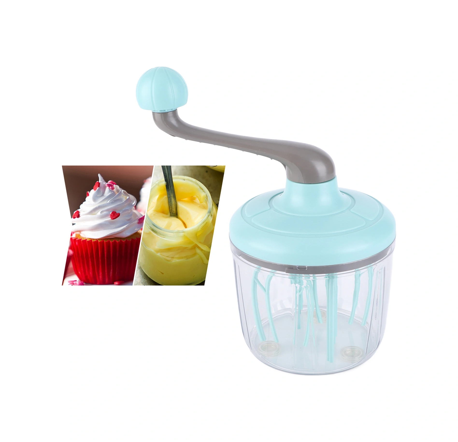 Yuntech01 Ev Fırını Krem Ve Akı Karıştırıcı - Elden Döndürülen, Kolay Kullanıma İyi, 4 Eksenli Çırpma Çubuklarıyla 1100ml Kapasiteli Mutfak Aleti Diğer