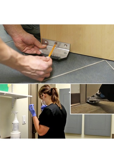 Teltree Ev İçin Dokunmadan Açma Aleti - Ayakla Kullanan Kapı Kolu - Siyah Siyah