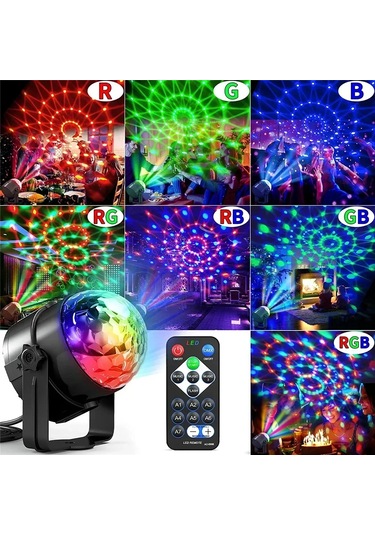 Treasure Led Sahne Disko Işığı Dönen Dj Topu Strobe Uzaktan Ses