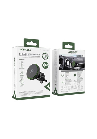 Acefast D33 Havalandırma İçin Manyetik Kablosuz Şarj Araç Tutucusu Qi2 Sertifikalı