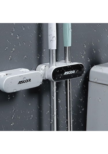 Beyaz&altın Mengnı Duvara Monte Paspas Tutucu Ev Depolama Araçları Yumruksuz Paspas Rafı Mutfak Ve Banyo Organizatör Banyo Aksesuarları Altın - Beyaz