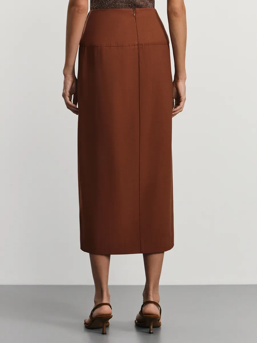 Zarına Dekoratif Düğmeli Kurşun Kalem Etek 432730005 Copper