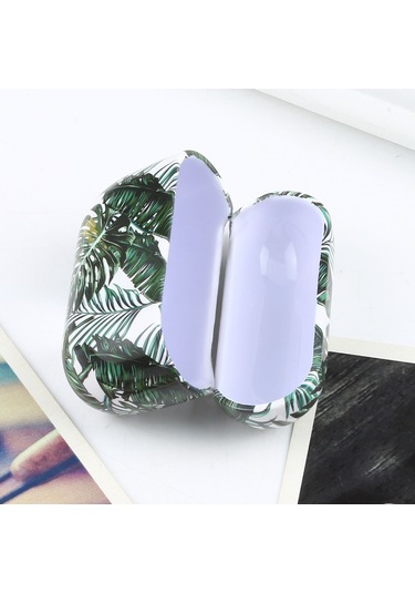 Airpods Uyumlu Pro Muz Yaprağı Desenli Su Sticker Stili Bluetooth Kulaklık Koruyucu Kılıf Yeşil