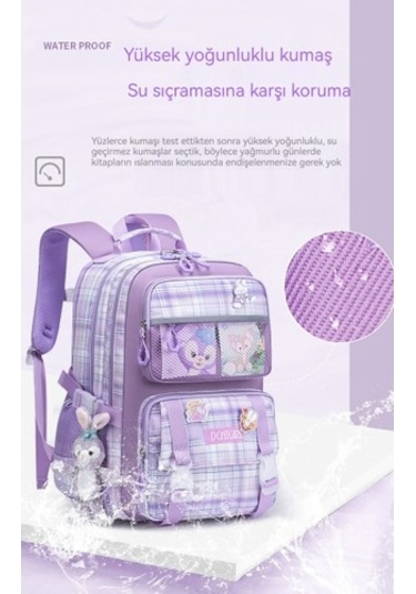 Goldenqian Kız Sırt Çantası, Çocuklar Için Büyük Kapasiteli Omurga Sırt Çantası 2tkokz Mor