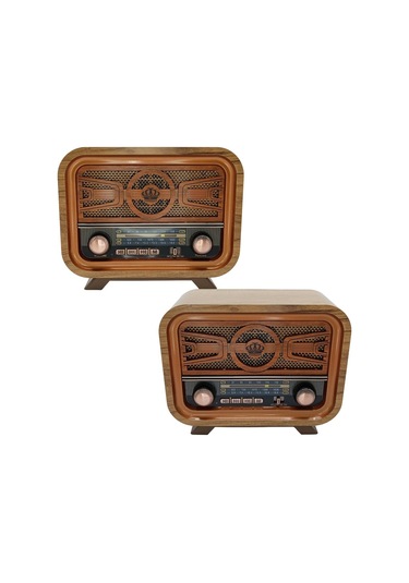 Radyo Retro Açık Ahşap Bluetooth Hoparlör Tf Kart Şarjlı Led N0a1