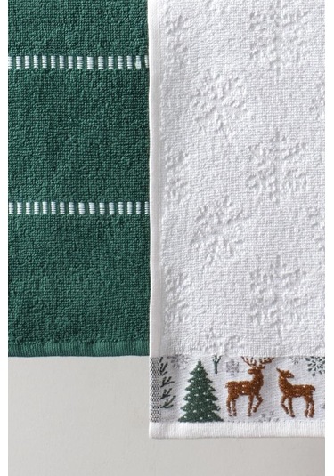 EnderHome 30 x 50 CM Yılbaşı Temalı Havlu Seti 2'li Çok Renkli