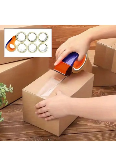 Bant Kesme El Aleti Ve Şeffaf Koli Bandı 45cm X 40mt 6 Adet 1 - 6