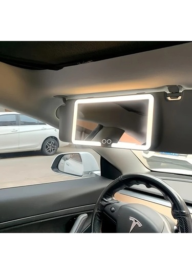 Fastbuy Dream011 Beyaz Çift Düğmeli 1 Karat Led Işıklı Araç Aynası, 3 Modlu Aydınlatma, Dokunmatik Beyaz Beyaz