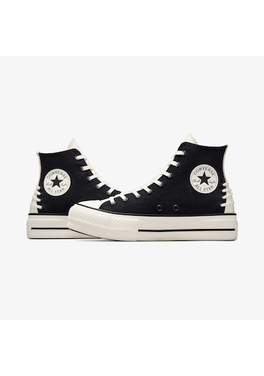 Converse Chuck Taylor All Star Crafted Laces Lift Kadın Siyah Platform Sneaker A12552c Siyah