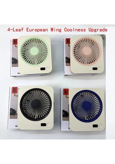Xuweiwei Pembe Taşınabilir Usb Şarj Edilebilir Sessiz Masaüstü Fanı 39 C Soğutma 4 Yapraklı Avrupa Kanat Tasarımı Ofis Seyahat İçin