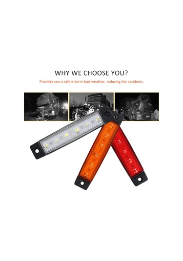 Monyee Dc24v Mavi 6led Smd2835 Araba Kenar Işığı - Yüksek Parlaklıkli Uyarı Işareti Lambası