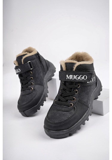 Muggo Trudy Garantili Soğuğa Dayanıklı Kürklü Cırtlı Ve Bağcıklı Çocuk Bot 001