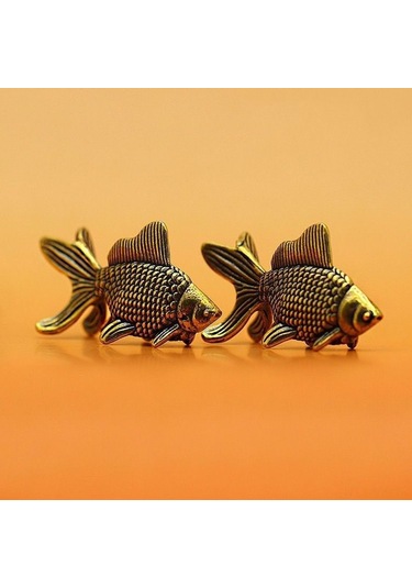Vkemall Minyatür Altın Balık Figürü: Salon Ve Ofis İçin Şans Ve Kârlık Getiren Dekoratif Hediyelik Ürün