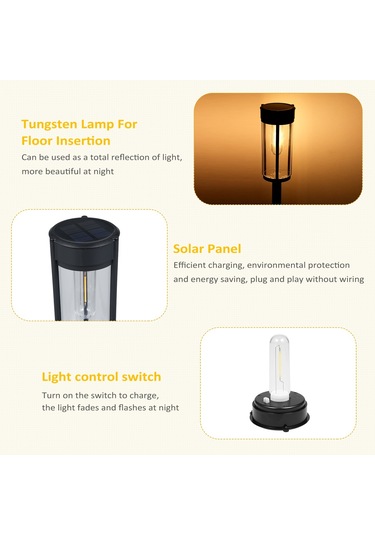 Güneş Enerjili Solar Bahçe Aydınlatması Lamba 2 Adet
