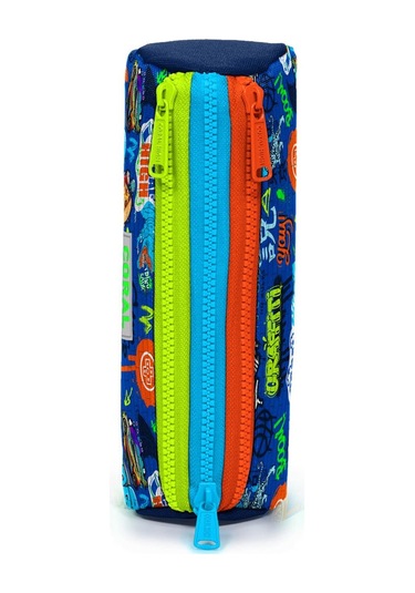 Coral High Kids Saks Grafiti Desenli Üç Bölmeli Kalem Çantası 22067