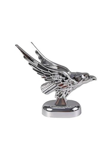 Sones Araba Kaputu Dekorasyonu 3d Yayılmış Kanatlar Uçan Kartal Modifikasyonu Evrensel Araç Amblemi Gümüş