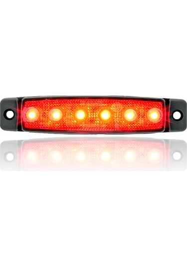 Sanel 24v Universal Parmak 6 Led Basamak Kırmızı Sbb24r6