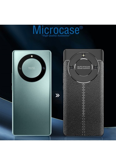 Honor X9a 5G Leather Serisi Deri Efekt Silikon Kılıf-Siyah AL3337