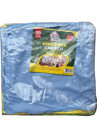 Bella House Mikrofiber Cam Bezi - 40 x 40 CM - 20 Adet - Çok Renkli
