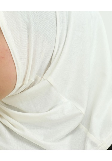 Spor Başörtüsü Kadın Hazır Giyim Türban Viskon Eşarp Şal - Krem Krem