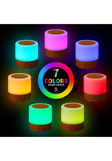Yaozixa Renk Değiştirir Uzaktan Kumandalı Taşınabilir Rgb Gece Lambası Beyaz