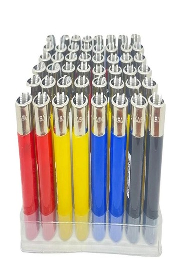 Kasai Slim Renkli Taşlı Çakmak 48 Li Paket Silindir Model Çok Renkli