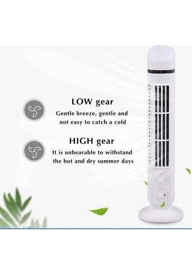Taşınabilir Hava Soğutucu Fan, Led'li Aerodinamik Kule Fan, Güçlü Rüzgar, Yerden Tasarruf, Kanatsız Tasarım, Usb Arayüzü Beyaz Ovcqqx Renkli