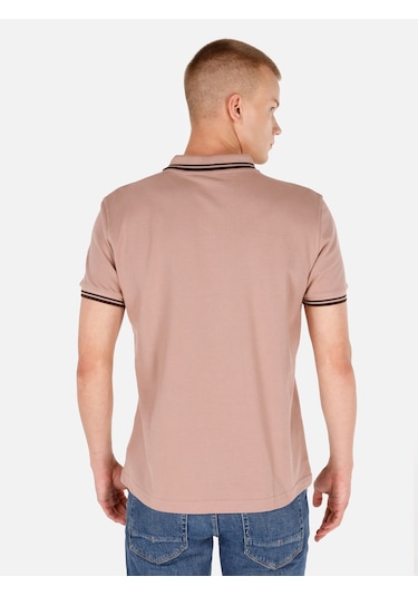 Colins Pembe Erkek Polo Kısa Kol Erkek Polo Yaka Tişört Pembe