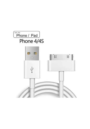 Opansten 30 Pin Usb Şarj Kablosu - Iphone Uyumlu 4/4s/3g/3gs, İpad 1/2/3, İpod Nano/touch İçin Şarj Ve Veri Aktarımwhıte1m