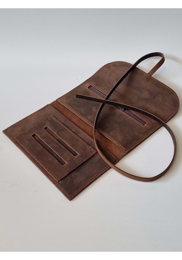 Hakiki Deri Ipli Tütün Kesesi 50gr Pakete Uygun Crazy Acı Kahve Tütün Kesesi