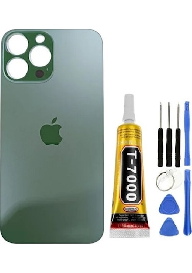 Apple İphone 13 Pro Max Arka Kapak + Tamir Seti + B7000 Yapıştırıcı Yeşil