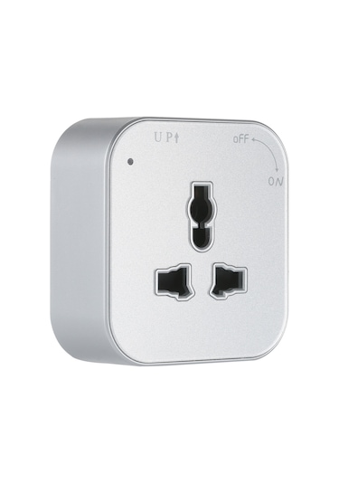 Monyee Güç Ray Sistemi İçin Uçaklı 3-pin Evrensel Soket, Akrilik Malzeme, Esnek Kullanim, Gümüş Renk Gümüş