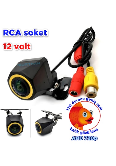 4 X 3 Cm. Küp Kamera Ahd 720p 170 Derece Balık Gözü Lens 12 Volt