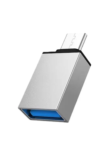 Type C To USB 3.0 Otg Çevirici Veri Aktarım Dönüştürücü Gümüş