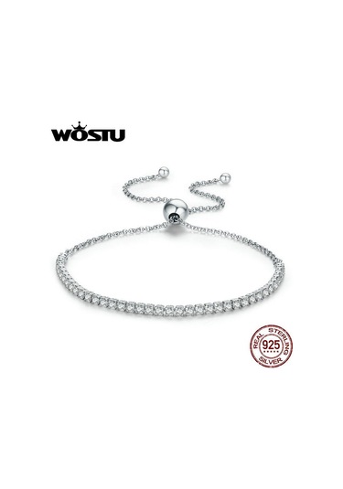 Wostu En Çok Satan Gerçek 925 Ayar Gümüş Köpüklü Strand Zincir Bileklik Kadınlar İçin Gümüş