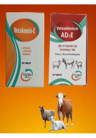 Sığır ,inek Ve Koyunlar İçin Vetaselenium Ad3e 50 Tablet Ve Vetak