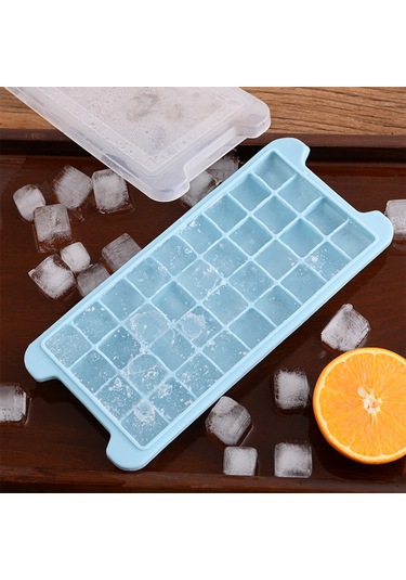 Konesam Güvenli Silikon Ve Pp Malzeme 36 Hücrelü Buzluk, Ev Ve Bar Kullanıma Uygun Kapaklı Mavi Buz Kutusu Çok Renkli