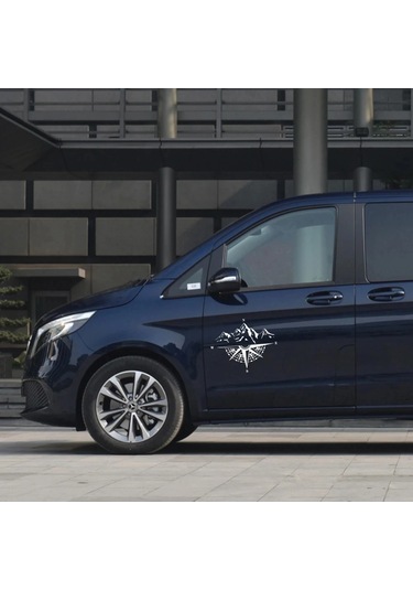 Sarı-m 28 Cm X 34 Cm-yansıtıcı Renk Dağ Pusula Araba Sticker Van Camper Için Vücut Yan Vinil Çıkartması Rv Otomatik Aya