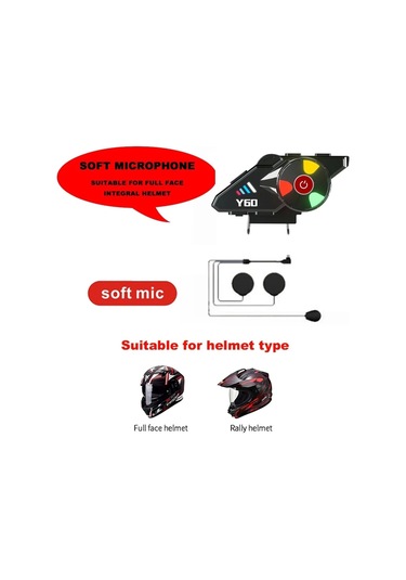 Y60 İntercom Motor Kurye Kask Motosiklet Kulaklık Bluetooth
