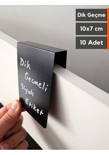 10 Adet Silinebilir Karatahta Siyah Etiket 10 x 7 CM Ahşap Raflar