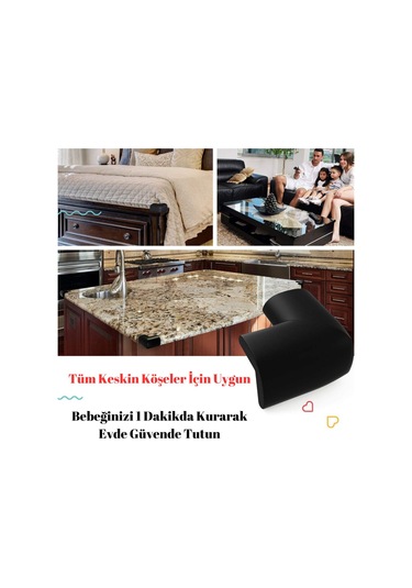 8 Adet Köşe Koruyucu Yastık Saf Kauçuk Masa Sehpa Kenar Köşe Koruyucu Çocuk Bebek Emniyet Koruma 001