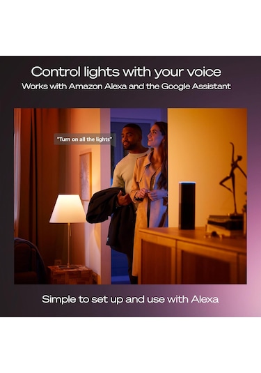 Philips Huewca 9w E27 Renkli Akıllı Ampul 2'li Pro Başlangıç Seti Çok Renkli