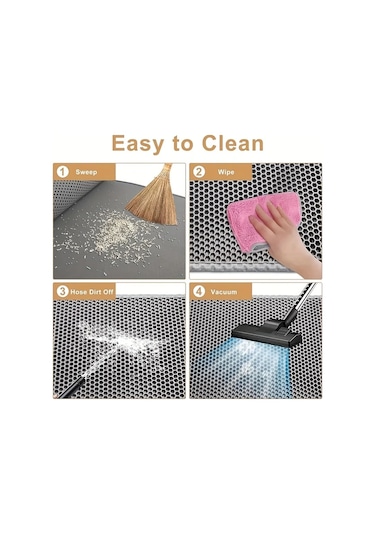 Elmpaly Devasa 35x24 İnç Hücreli Çift Katmanlı Kum Tutaçlı Kaymaz Krem Halı