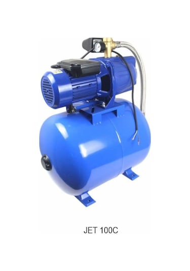 Jet100c+24lt Yatık Tanklı Bronz Fanlı Krom Milli Kaliteli Jet Paket Hidrofor - 5 Kat 5 Daire