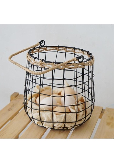 Homyl Avlu İç Ve Dış Mekan Oteli Için Duvara Asılan Sepet Siyah