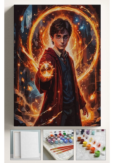 Sayılarla Boyama Seti Numaralı Tuval Fırça Boya Dahil Kasnaklı Set 40x50 Cm - Harry