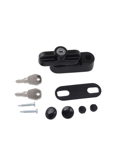 Tek Çift Pencereler İçin Harici Pencere Kilidi Mandalı Alüminyum Alaşımlı Hırsızlığa Karşı Düz Pencere Mandalı Kilidi Siyah Diğer