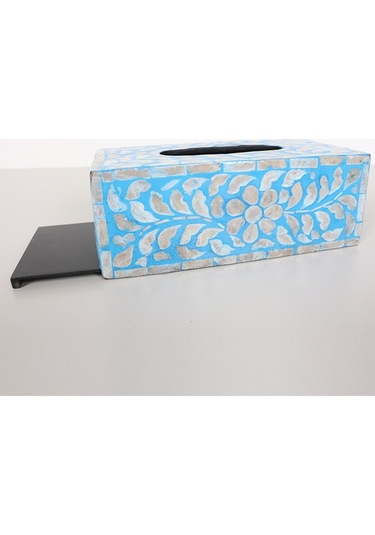 Anita Sedefli Dikdörtgen Peçetelik 23x12x8,5 Cm Mavi