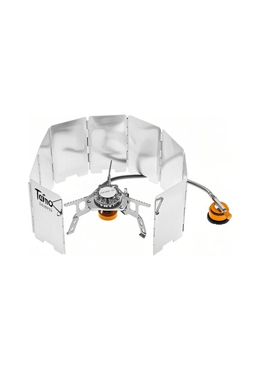 Jeemson Tomshoo Dışarıda Kullanım Kamp Çalışanı Seti: Katlanabilir Ocak Cr-8c + 9 Parça Rüzgar Engelleyici Ws-9 + Gaz Kartuşu Dönüştürücü Gt-1 - Kamp, Yürüyüş, Piknik İçin İdeal Çok Renkli