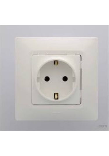 Legrand Salbei Topraklı Priz Beyaz Çerçeveli